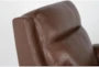 Bisbee Chestnut Brown Leather Power Zero Gravity Recliner with Power Headrest, Cupholder & USB - Detail