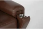 Bisbee Chestnut Brown Leather Power Zero Gravity Recliner with Power Headrest, Cupholder & USB - Detail
