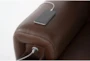 Bisbee Chestnut Brown Leather Power Zero Gravity Recliner with Power Headrest, Cupholder & USB - Detail