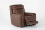 Bisbee Chestnut Brown Leather Power Zero Gravity Recliner with Power Headrest, Cupholder & USB - Side