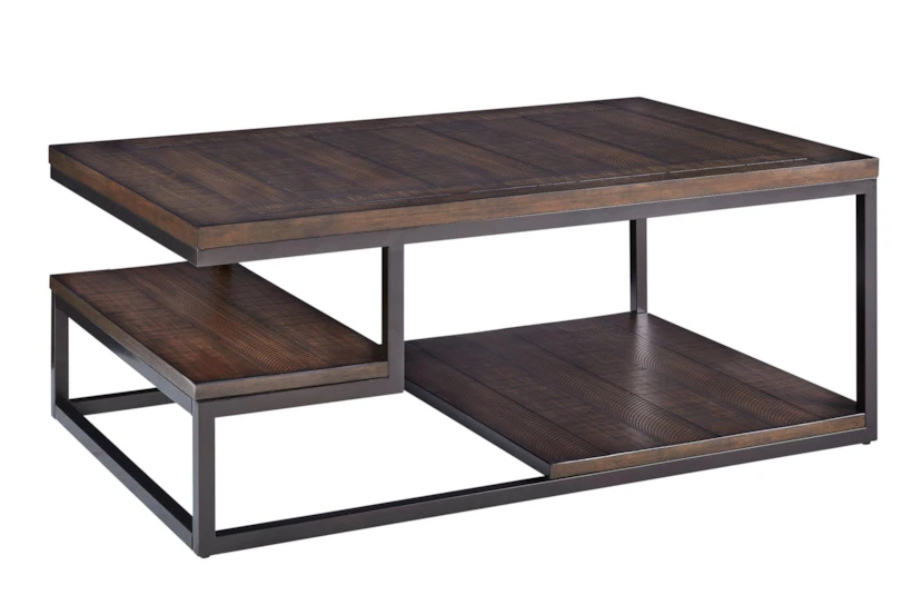 Forest Brown Rectangle Coffee Table With Storage - 360
