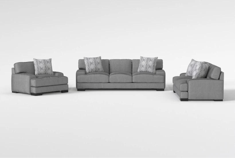 Aidan V 95" Fabric Sofa/Loveseat/Chair Set - 360