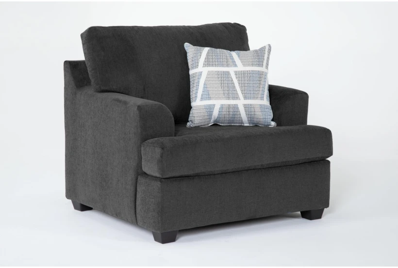 Colby Smoke Grey Fabric Arm Chair - 360