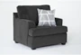 Colby Smoke Grey Fabric Arm Chair - Signature