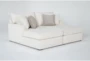 Belinha II Opal White Fabric Double Chaise Lounge - Signature