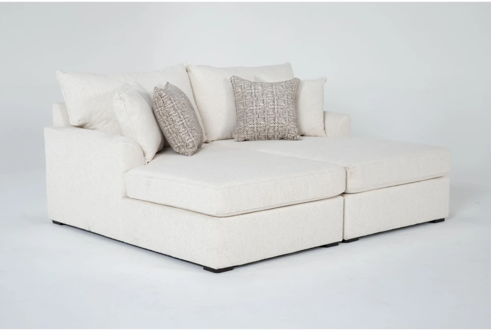 Belinha II Opal White Fabric Double Chaise Lounge