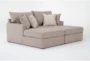 Belinha II Taupe Beige Fabric Double Chaise Lounge - Signature