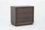 Pierce Espresso II 3-Drawer Nightstand With USB & Power Outlets - Side