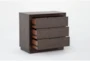 Pierce Espresso II 3-Drawer Nightstand With USB & Power Outlets - Side