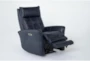 Hylman Blue Leather Zero Gravity Recliner with Power Headrest, USB & Built-in Battery - Side
