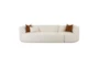 Shiva Cream White Boucle Fabric 2 Piece Modular Left Arm Facing Curved Sofa - Front