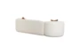 Shiva Cream White Boucle Fabric 2 Piece Modular Right Arm Facing Curved Sofa - Back