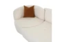 Shiva Cream White Boucle Fabric 2 Piece Modular Right Arm Facing Curved Sofa - Detail