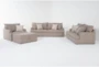 Belinha II Taupe Beige Fabric 4 Piece Sofa, Condo Sofa, Arm Chair & Ottoman Set - Signature
