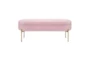48" Modern Bright Pink Velvet + Gold Steel Legs Storage Bench - Back