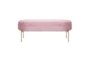 48" Modern Bright Pink Velvet + Gold Steel Legs Storage Bench - Front