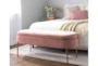 48" Modern Bright Pink Velvet + Gold Steel Legs Storage Bench - Room