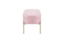 48" Modern Bright Pink Velvet + Gold Steel Legs Storage Bench - Side