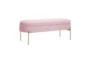 48" Modern Bright Pink Velvet + Gold Steel Legs Storage Bench - Signature