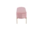48" Modern Light Pink Velvet + Gold Metal Legs Storage Bench - Side