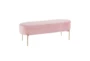 48" Modern Light Pink Velvet + Gold Metal Legs Storage Bench - Signature