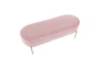 48" Modern Light Pink Velvet + Gold Metal Legs Storage Bench - Top
