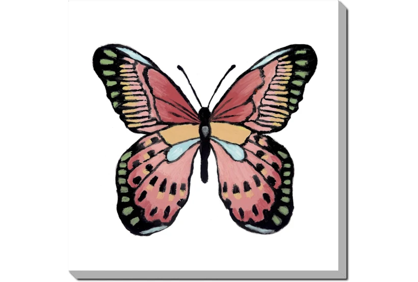 24X24 Vibrant Pink Butterfly Gallery Wrap Canvas - 360