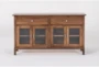 Baker Chocolate Brown Solid Maple 2 Drawer 56" Buffet With Glass Doors, Made in the USA - Signature
