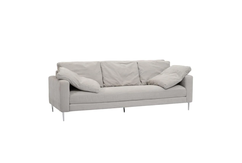 Venus 90" Light Grey Velvet Fabric Lounge Sofa - 360