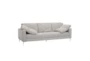 Venus 90" Light Grey Velvet Fabric Lounge Sofa - Signature