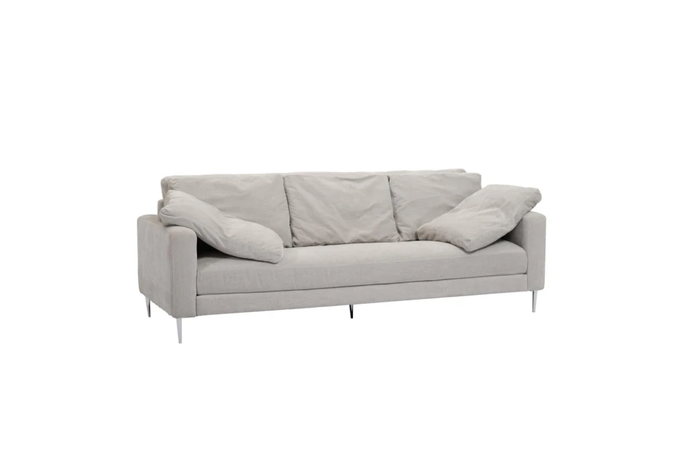 Venus 90" Light Grey Velvet Fabric Lounge Sofa
