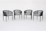Madrid Black Rope + Metal Frame Outdoor Dining Chair Set of 4 - Signature