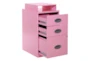 Pink 3 Drawer Locking Metal Filing Cabinet With Top Shelf - Detail