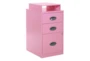 Pink 3 Drawer Locking Metal Filing Cabinet With Top Shelf - Signature