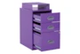 Purple 3 Drawer Locking Metal Filing Cabinet With Top Shelf - Detail