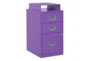Purple 3 Drawer Locking Metal Filing Cabinet With Top Shelf - Signature