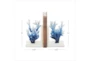 7" Blue White Ombre Metal Coral Bookends - Detail