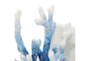 7" Blue White Ombre Metal Coral Bookends - Detail