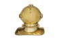 8" Gold Metal Diver Helmet Clock - Back