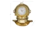 8" Gold Metal Diver Helmet Clock - Detail