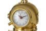 8" Gold Metal Diver Helmet Clock - Detail