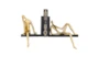 9" Gold Metal Resting Figures Bookends - Signature
