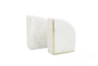 5.5" White Marble Arched Minimalist Bookends - Material