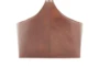 14" Chestnut Brown Genuine Leather Magazine Holder Basket - Detail