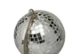 10" Silver Metal Disco Ball Globe Decor - Detail