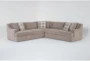 Wilkins Memory Foam 120" Taupe Weave 3 Piece Sectional - Signature