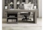 Hayword 70" Grey Executive Desk With 2 Shelves + 3 Drawer Storage - Back