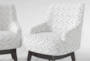 Allegra White Print Fabric Swivel Accent Arm Chair Set Of 2 - Detail