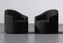 Navi Swivel Onyx Barrel Arm Chair Set Of 2 - Signature