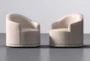 Navi Swivel Linen Barrel Arm Chair Set Of 2 - Signature